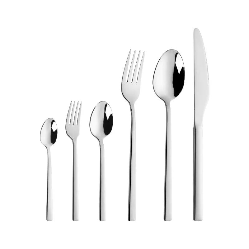 Long Handle Stainless Steel Cutlery Knife Fork Spoon Wholesale Tableware Mirror Polish 13/0 Stainless Steel
