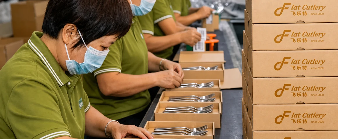 Flatware packaging line
