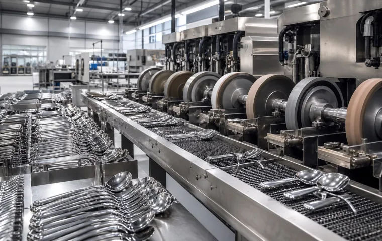 Flatware polishing line