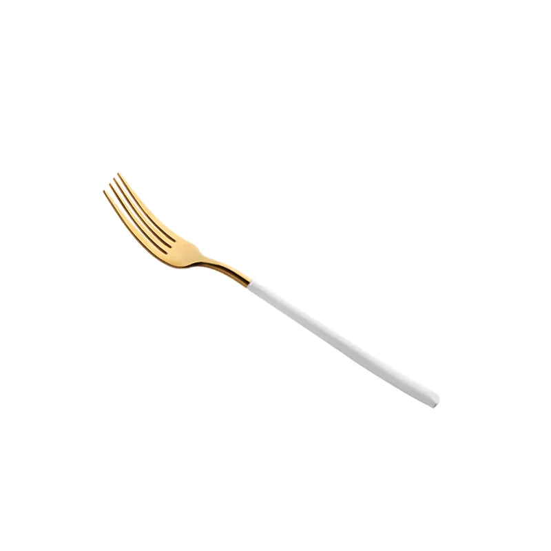 Hot selling in Amazon white gold plated dinner fork from Chinese manufacturer Gold PVD