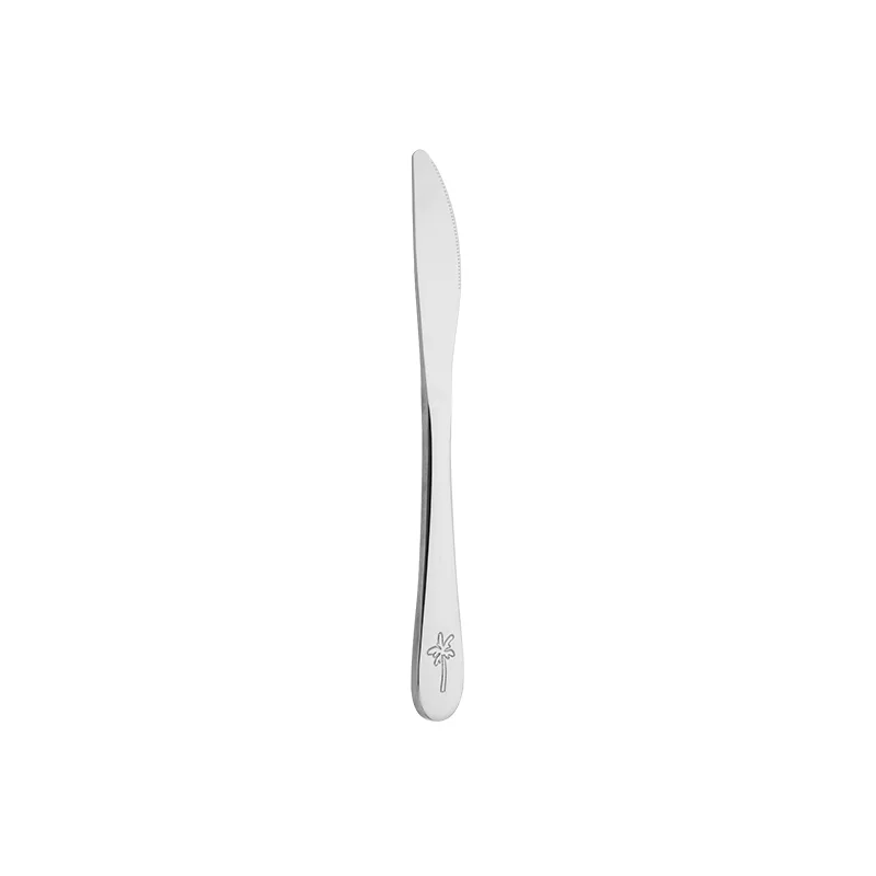 Kids Stainless Steel Dinner Knife With Engraved Palm Tree Pattern, Food Grade Children Table Knife 420 stainless steel Mirror Polish