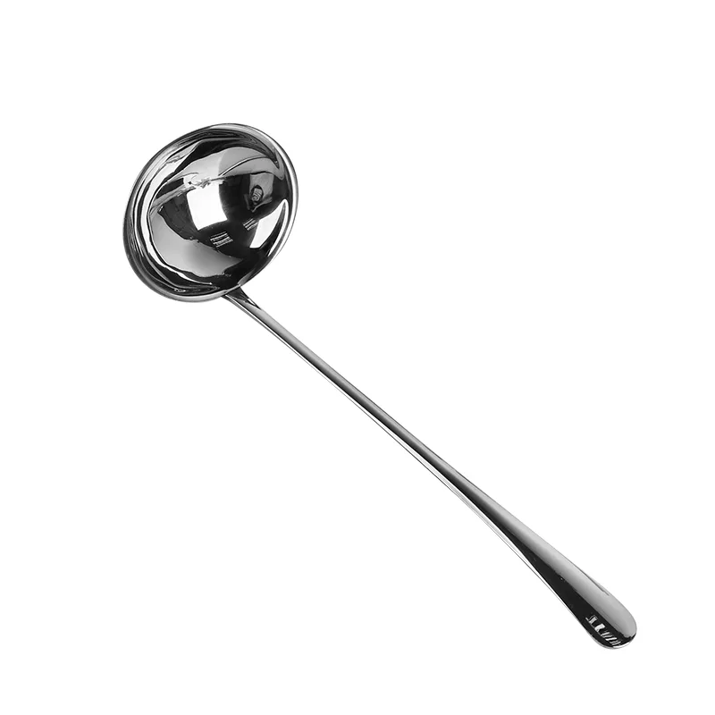 Jieyang manufacturer SS410 Long Handle Asian Soup spoon Dishwasher Safe Mirror Polish