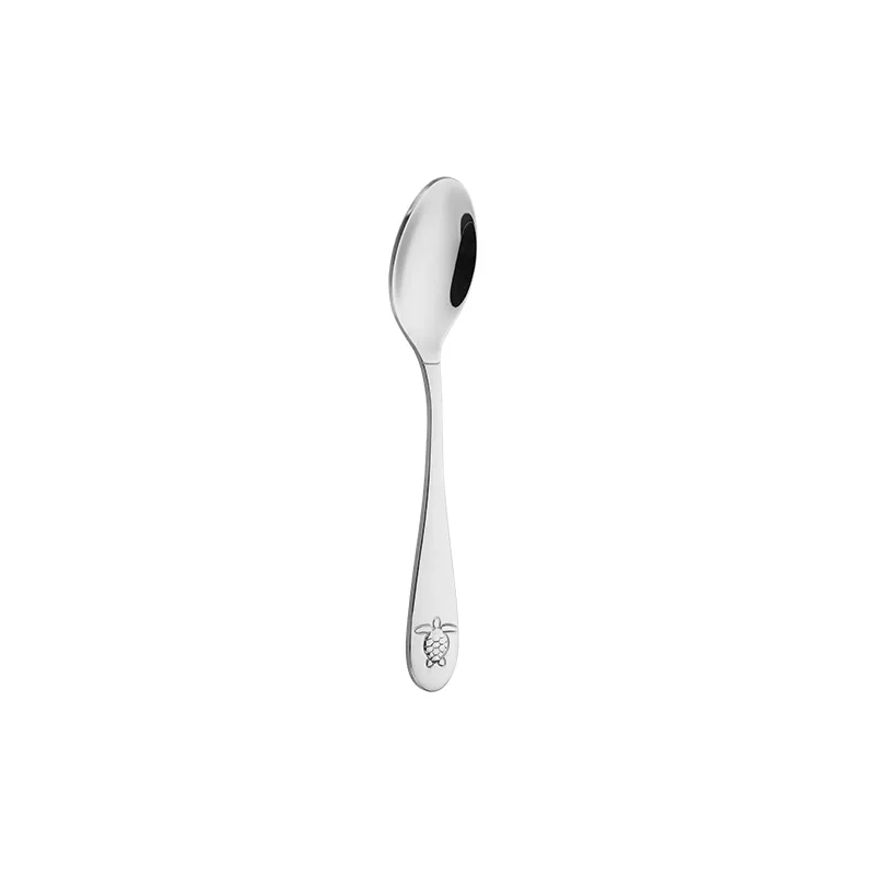 Kids Stainless Steel Dinner Spoon With Engraved Sea Turtle Pattern, Food Grade Children Table Spoon 18/8 Stainless Steel Mirror Polish
