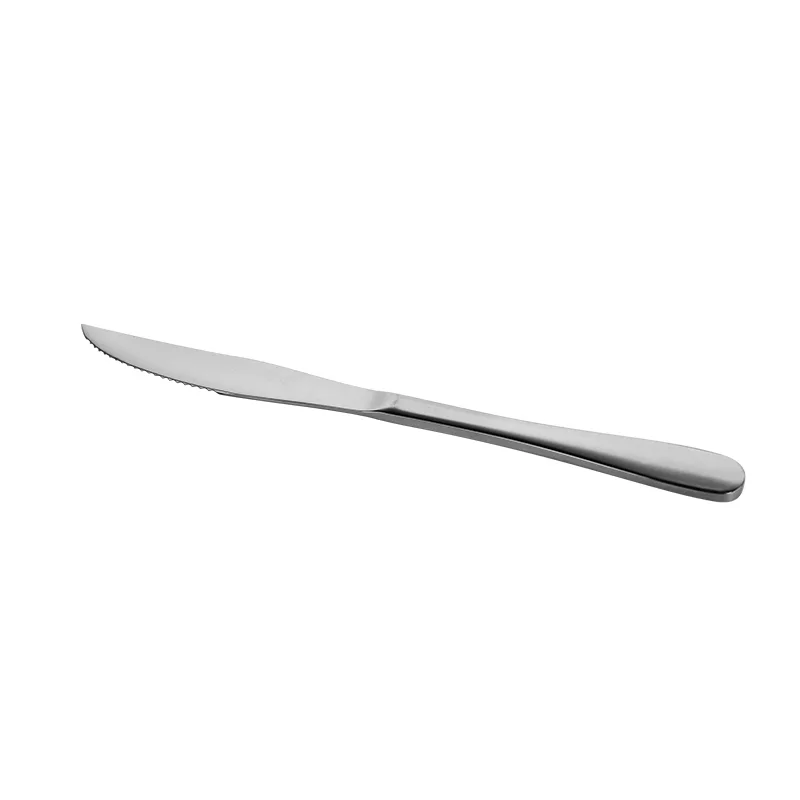 Minimalist Handle Stainless Steel Steak Knife Modern Flatware for Hotels 13/0 Stainless Steel Mirror Polish