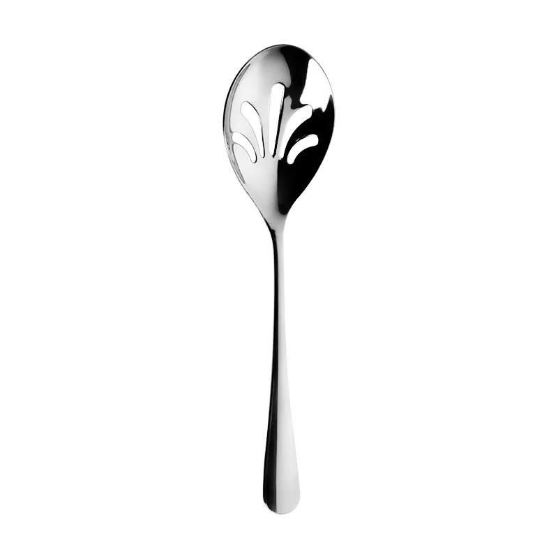 Factory Supply Table Use Silver Slotted Serving Spoon Mirror Polish 13/0 Stainless Steel